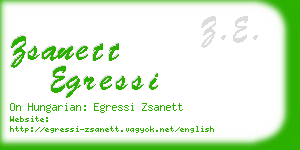 zsanett egressi business card